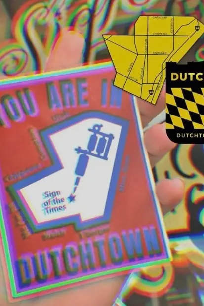 &ldquo;You Are In Dutchtown&rdquo; neighbourhood print, with a Dutchtown pennant and a map of the South City street grid.